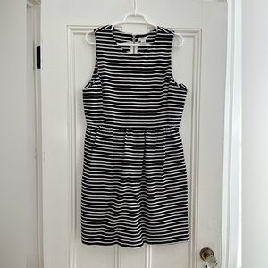 JCrew Black and White Striped Dress